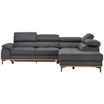 ECKSOFA  in Webstoff Grau  282/226 cm  - Schwarz/Grau, Natur, Holz/Textil (282/226cm) - Novel