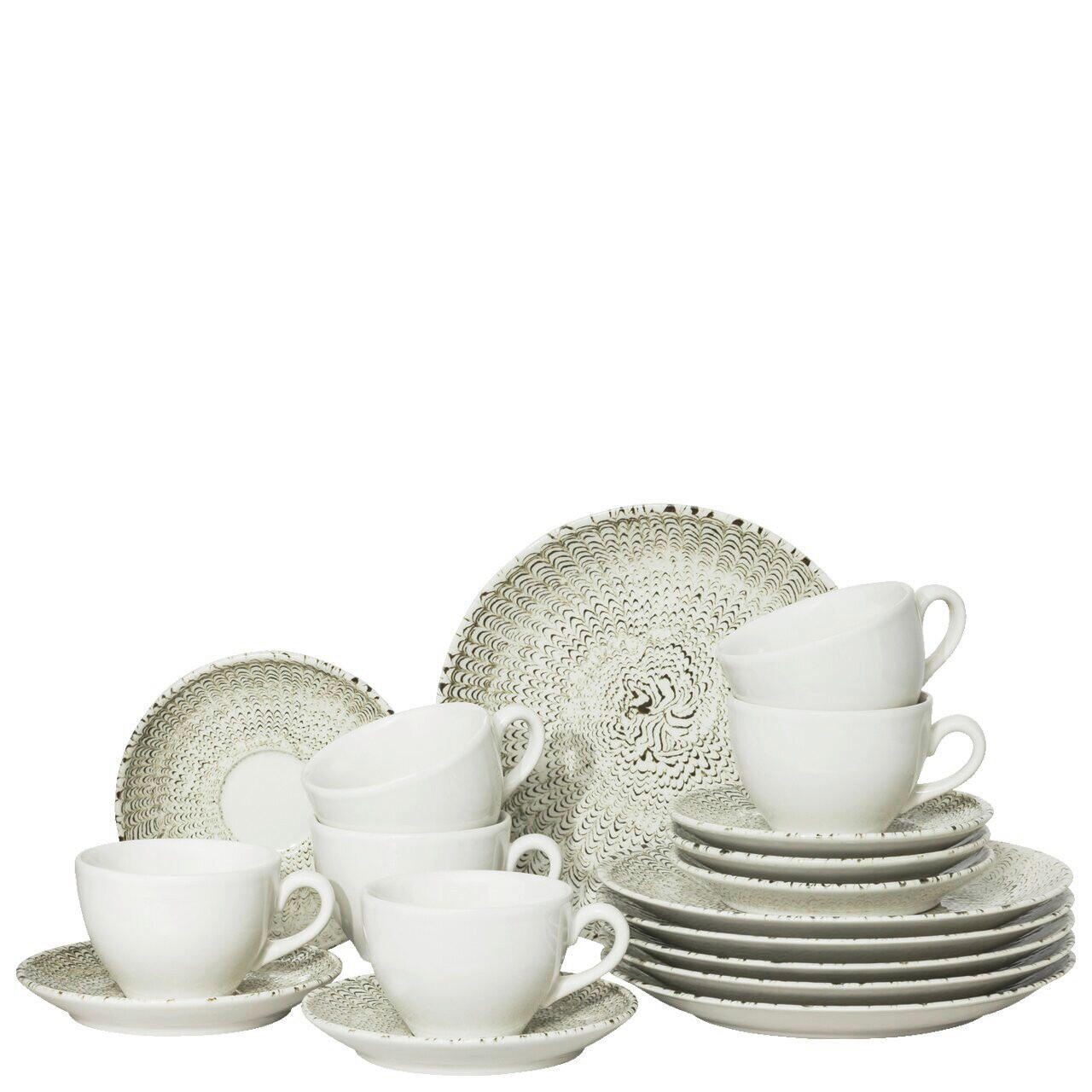 KAFFEESET Beige Sandora - Lightbeige 18-teilig  - Beige, Trend, Keramik (35/35/25,5cm) - Thomas