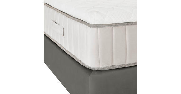 BOXSPRINGBETT 180/200 cm,  in Grau, Matratze, Topper, H3 = fest  - Schwarz/Grau, Design, Textil/Metall (180/200cm) - Esposa