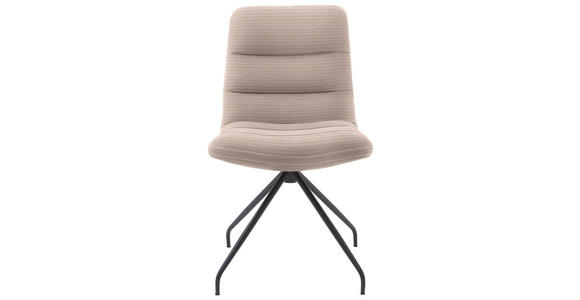 STUHL  in Cord Textil  - Taupe/Schwarz, Design, Textil/Metall (52/88/66cm) - Dieter Knoll