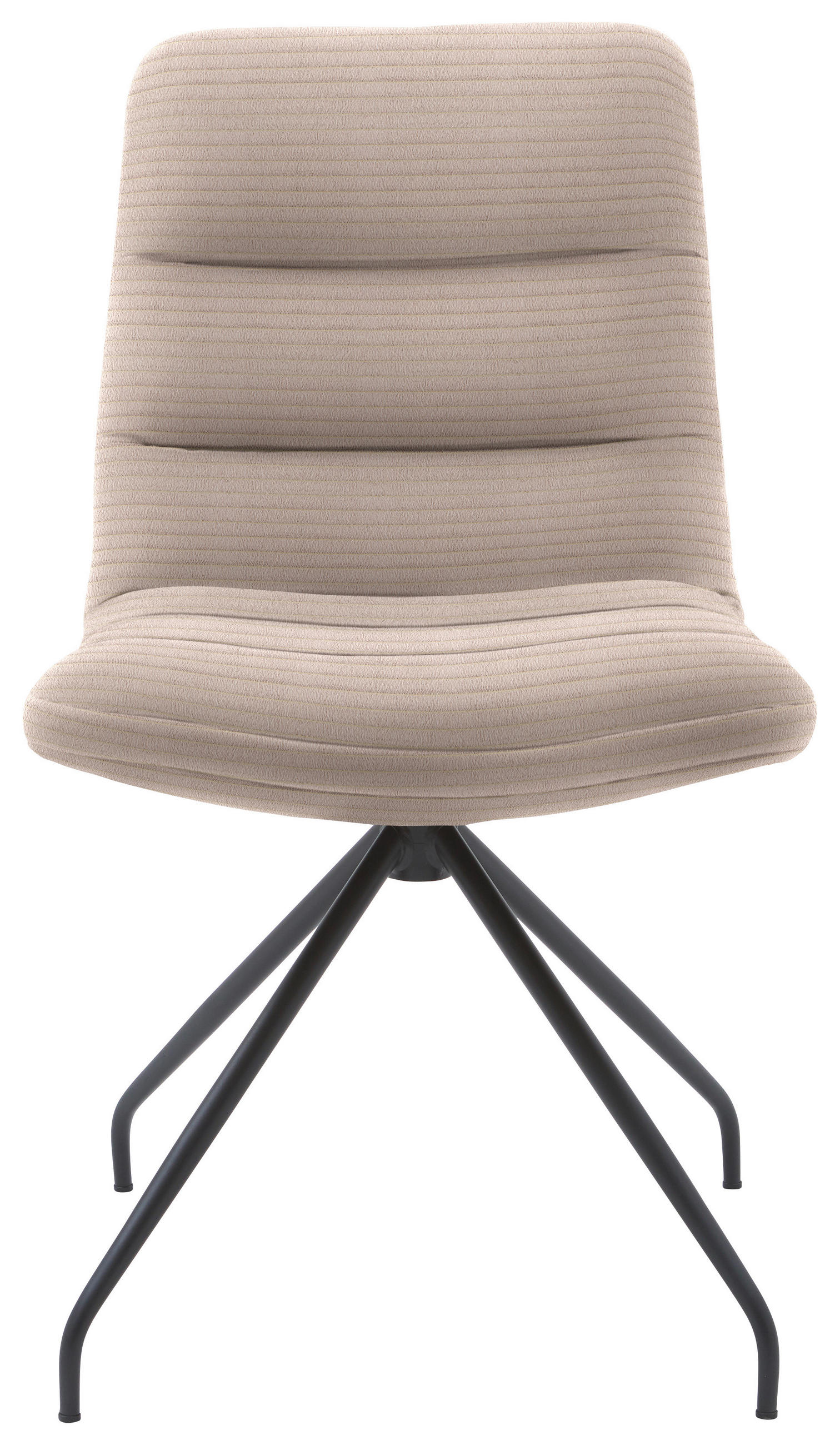 STUHL  in Cord  - Taupe/Schwarz, Design, Textil/Metall (52/88/66cm) - Dieter Knoll