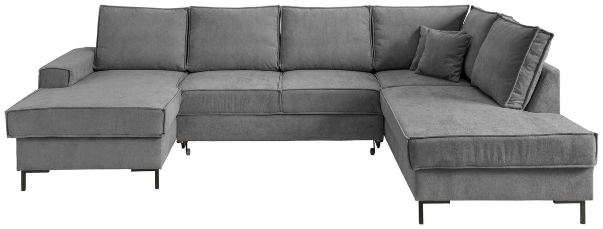 SJEDEĆA GARNITURA tekstil  antracit   - crna/antracit, Moderno, tekstil/metal (150/309/198cm) - MID.YOU