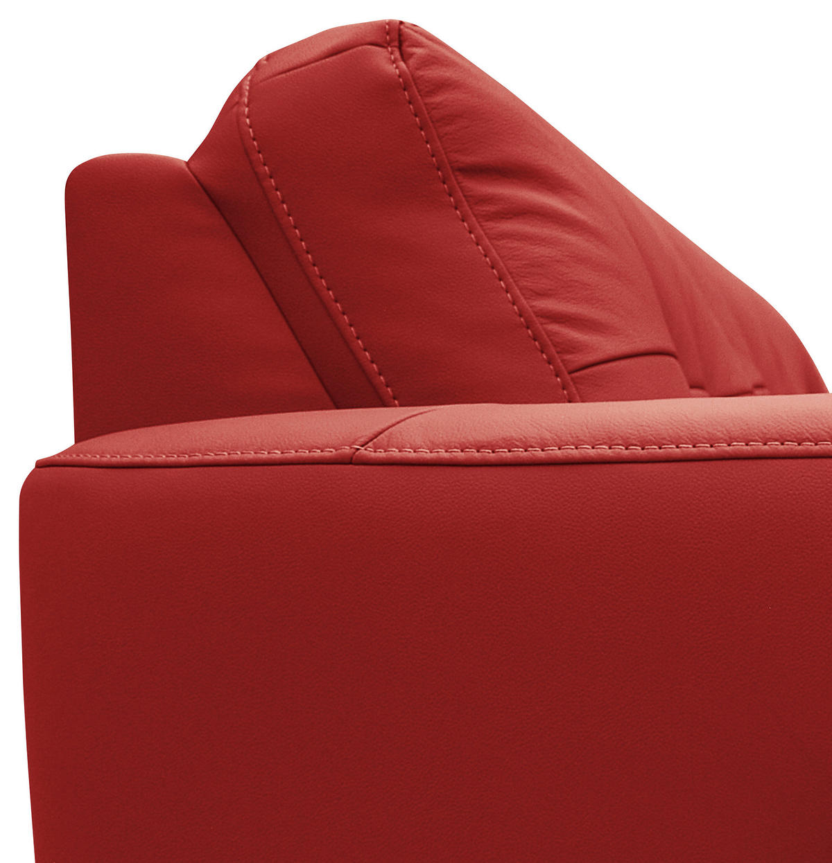 ECKSOFA in Lederlook Echtleder Rot  - Buchefarben/Rot, Design, Leder/Holz (238/168cm) - Livetastic