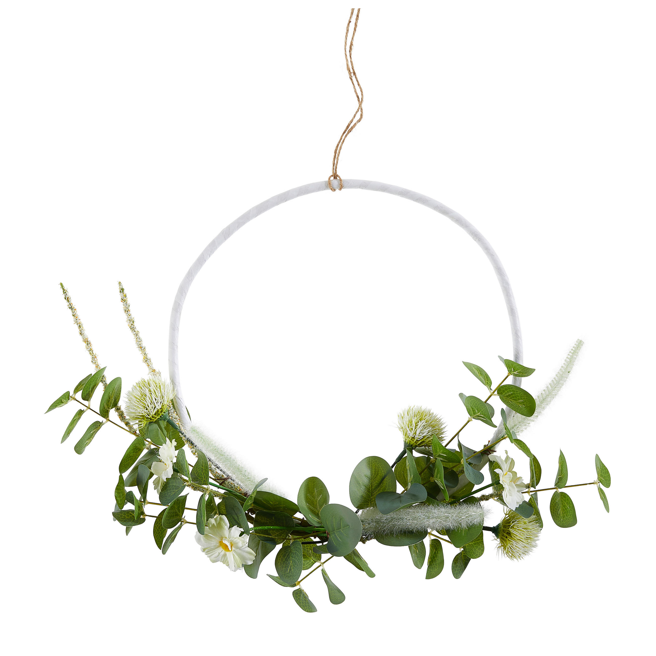 DIY Kranz; D30 Eukalyptus  - Schwarz/Weiß, Basics, Kunststoff/Textil (30cm)