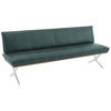 SITZBANK 214/88/66 cm  in Nussbaumfarben, Nickelfarben, Petrol  - Edelstahlfarben/Nussbaumfarben, Design, Holz/Textil (214/88/66cm) - Koinor