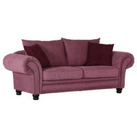 3-SITZER-SOFA in Flachgewebe Rosa  - Dunkelrosa/Schwarz, Romantik / Landhaus, Holz/Textil (218/81/91cm) - Landscape