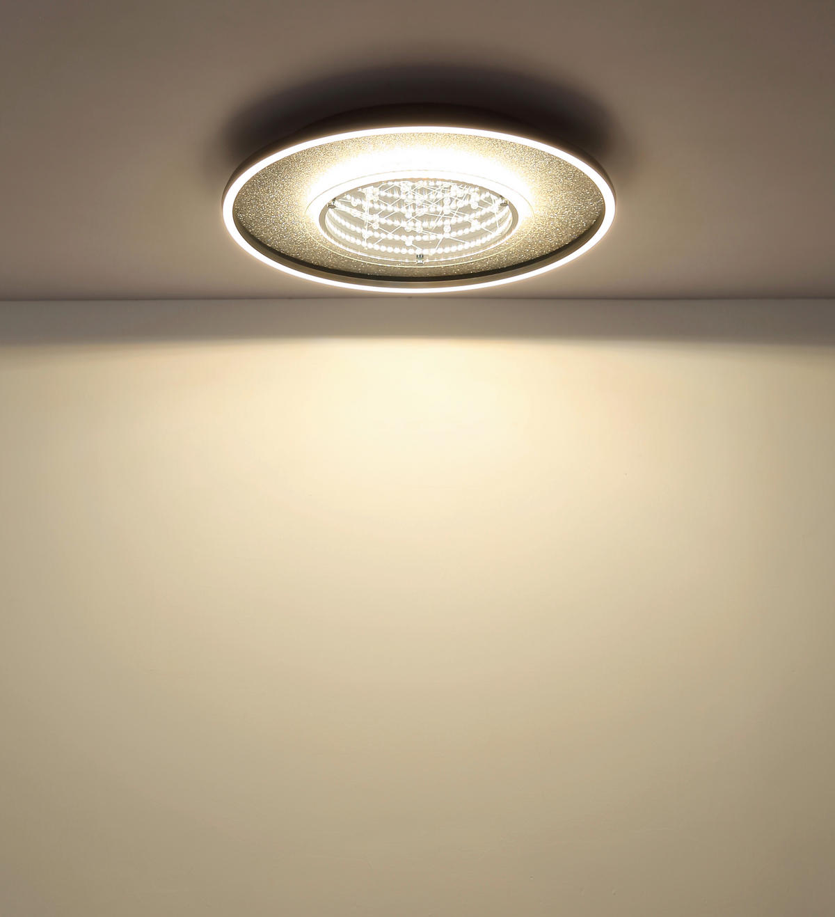 LED-DECKENLEUCHTE 51,5/6,8 cm   - Klar/Silberfarben, Design, Glas/Kunststoff (51,5/6,8cm) - Globo