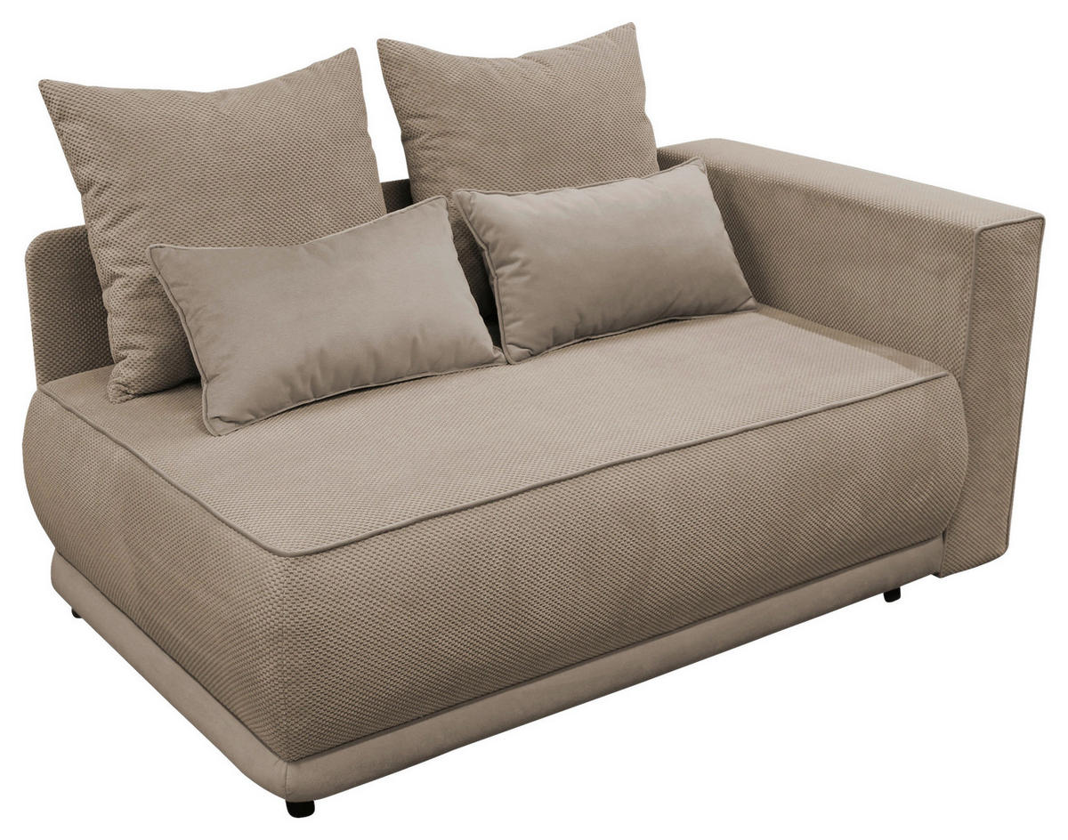 RÉCAMIERE Taupe Plüsch  - Taupe/Rosa, Design, Kunststoff/Textil (168/73/99cm) - MID.YOU