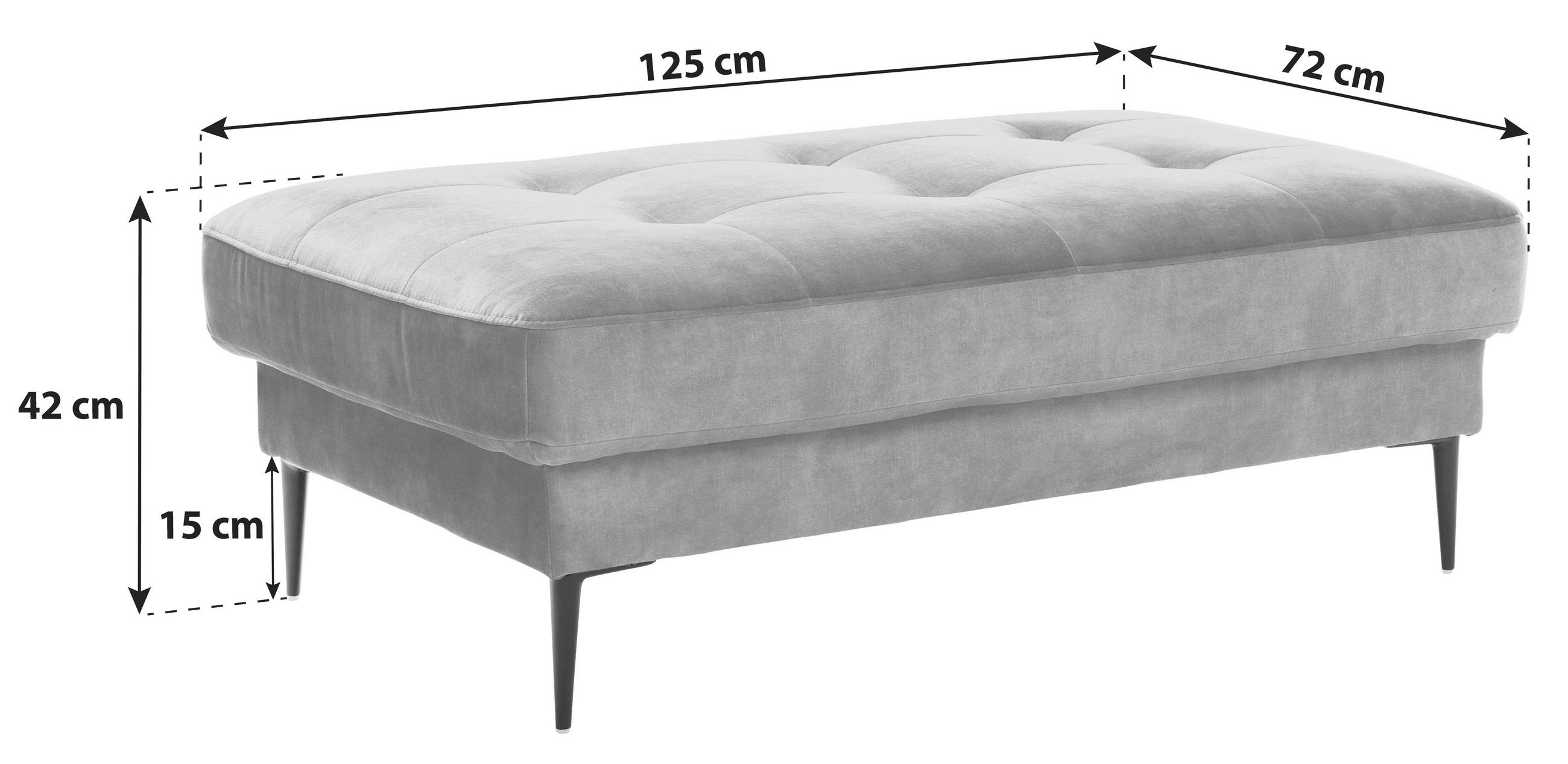 HOCKER in Textil Anthrazit - Anthrazit/Schwarz, Modern, Textil (125/42/72cm) - Trendmanufaktur