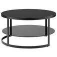 COUCHTISCH in Metall, Glas 80/80/42 cm  - Schwarz, Design, Glas/Metall (80/80/42cm) - Carryhome