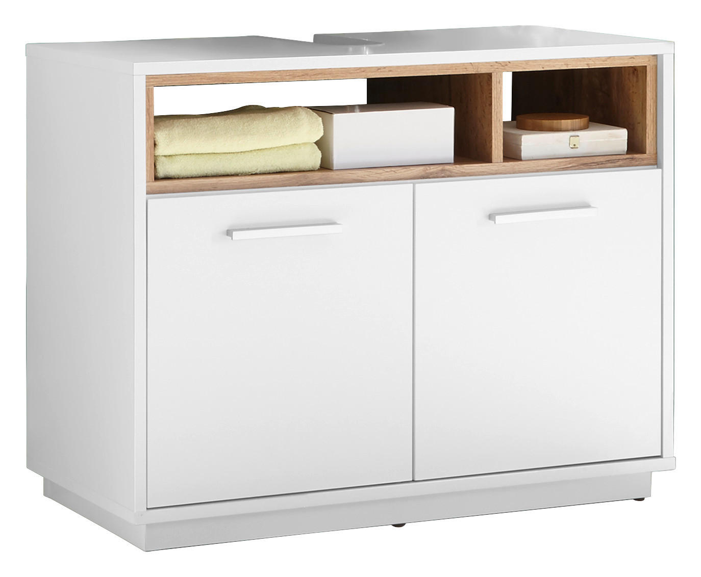 WASCHBECKENUNTERSCHRANK 80/64/40 cm  - Eichefarben/Alufarben, Design, Holzwerkstoff/Kunststoff (80/64/40cm) - MID.YOU