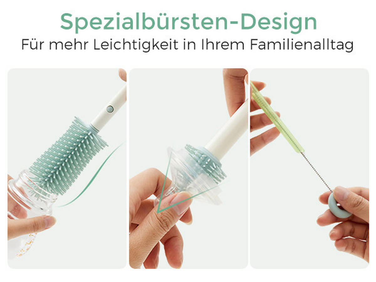 FLASCHENREINIGUNGSSET 7in1 Flaschenreinigungsbürstenset 7-teilig  - Weiß, Basics, Kunststoff (19,7/6,4/12,9cm) - Momcozy