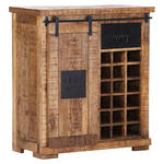 WEINSCHRANK Mangoholz massiv Naturfarben, Schwarz  - Schwarz/Naturfarben, KONVENTIONELL, Holz/Holzwerkstoff (90/100/45cm) - Landscape