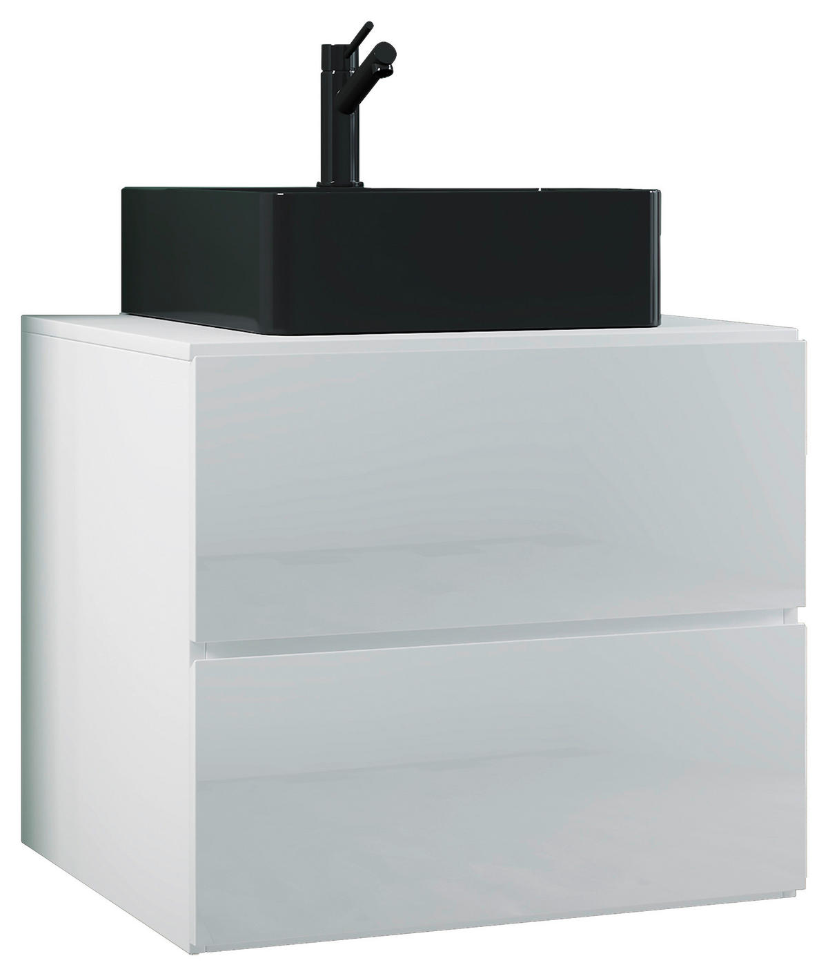 WASCHTISCHKOMBI 61 cm  - Weiss/Schwarz, Modern, Keramik/Holzwerkstoff (61cm) - MID.YOU