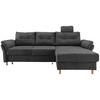 ECKSOFA in Chenille Anthrazit  - Anthrazit/Naturfarben, Modern, Holz/Textil (250/176cm) - Livetastic