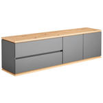 LOWBOARD  in 184/54/42 cm  - Schwarz/Graphitfarben, Design, Holzwerkstoff/Kunststoff (184/54/42cm) - Xora