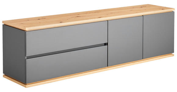 LOWBOARD in 184/54/42 cm - Schwarz/Graphitfarben, Design, Holzwerkstoff/Kunststoff (184/54/42cm) - Xora
