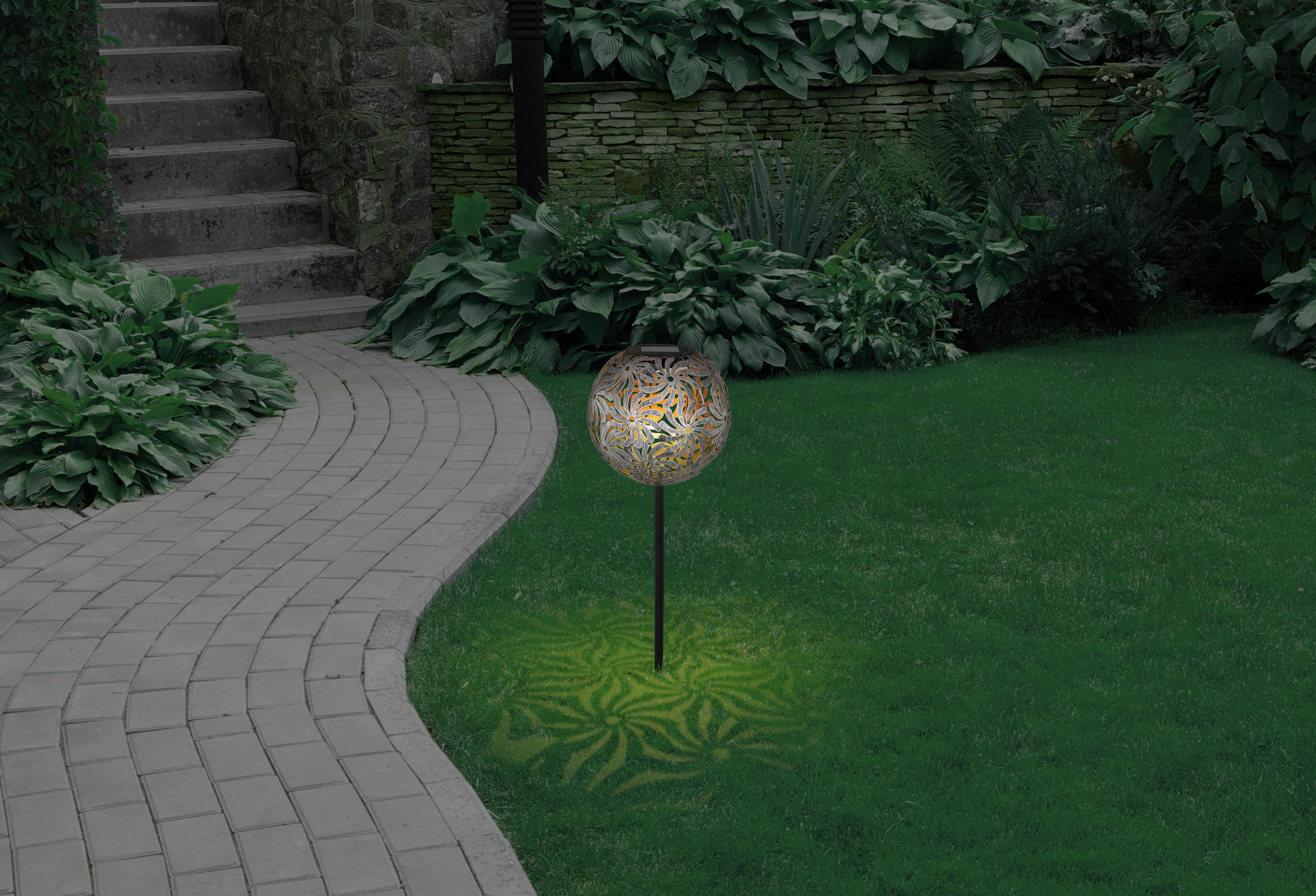SOLARLEUCHTE 18,5/54 cm   - Silberfarben, Basics, Metall (18,5/54cm) - Globo