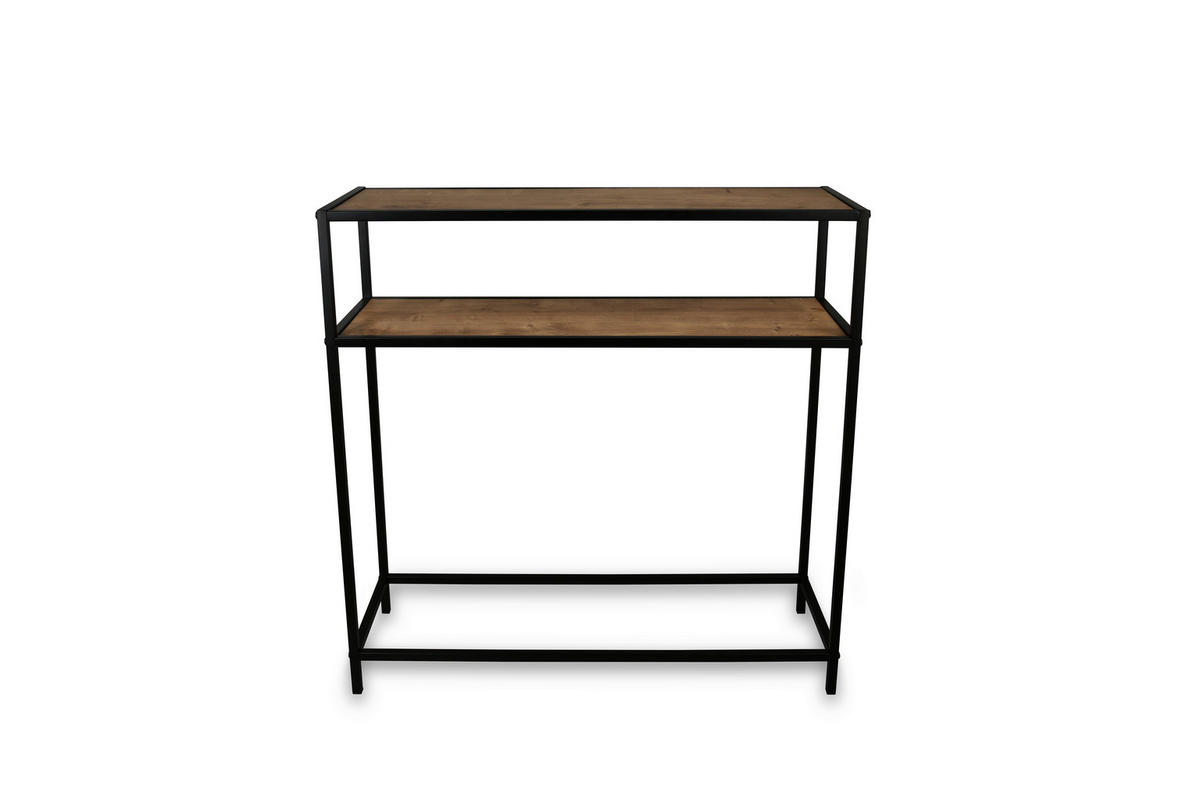 KONSOLENTISCH Schwarz, Eiche Artisan  - Schwarz/Eiche Artisan, Design, Holzwerkstoff/Metall (80/27/80cm) - Milino