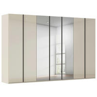 DREHTÜRENSCHRANK 350/235/61 cm,  in Champagner, 7-türig  - Champagner/Graphitfarben, Basics, Glas/Holzwerkstoff (350/235/61cm) - Novel