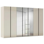 DREHTÜRENSCHRANK 350/223/61 cm,  in Champagner, 7-türig  - Champagner/Graphitfarben, Basics, Glas/Holzwerkstoff (350/223/61cm) - Novel