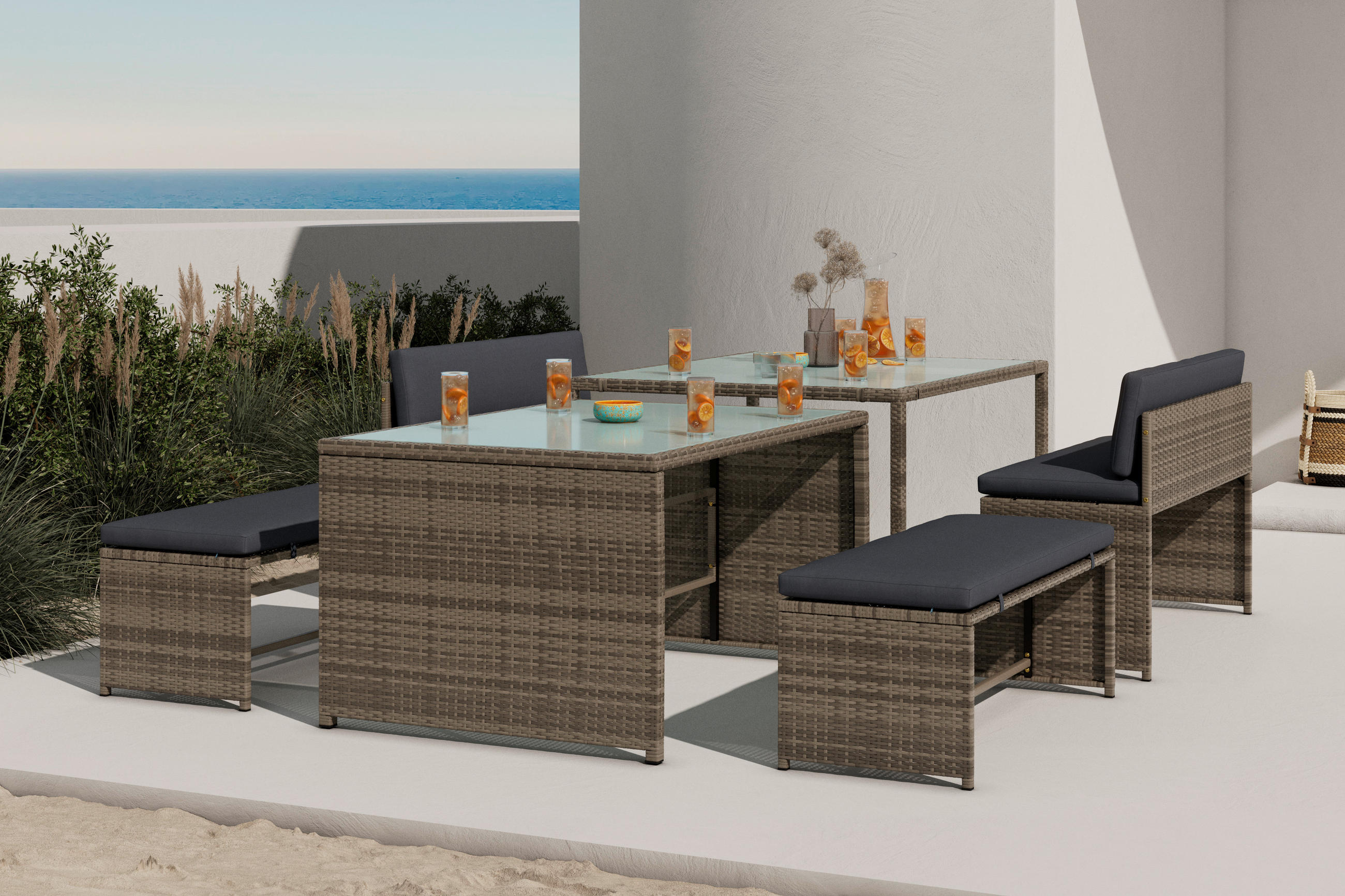 VRTNI SET   metal  siva    - siva, Moderno, metal/tekstil - Ambia Garden