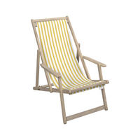 STRANDSTUHL Akazie Gelb, Weiß, Akaziefarben  - Gelb/Weiß, Basics, Holz/Textil (63/88/102cm) - Ambia Garden