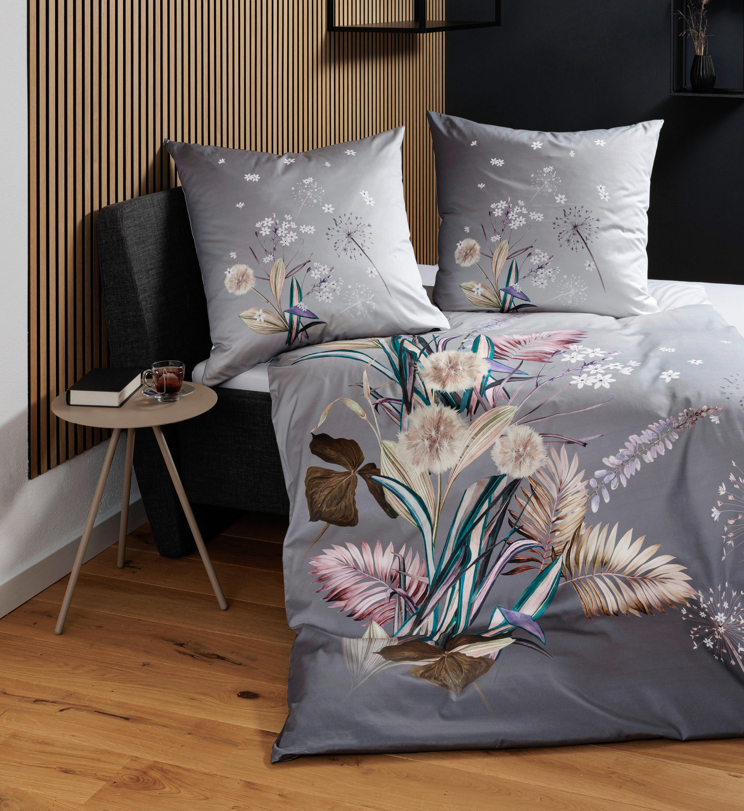 BETTWÄSCHE Makosatin 155/220 cm  - Lila, Design, Textil (155/220cm) - Janine