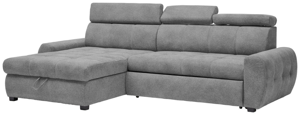 ROHOVÁ SEDAČKA, textil, šedá - šedá/bílá, Design, textil/plast (276/173cm) - Stylife