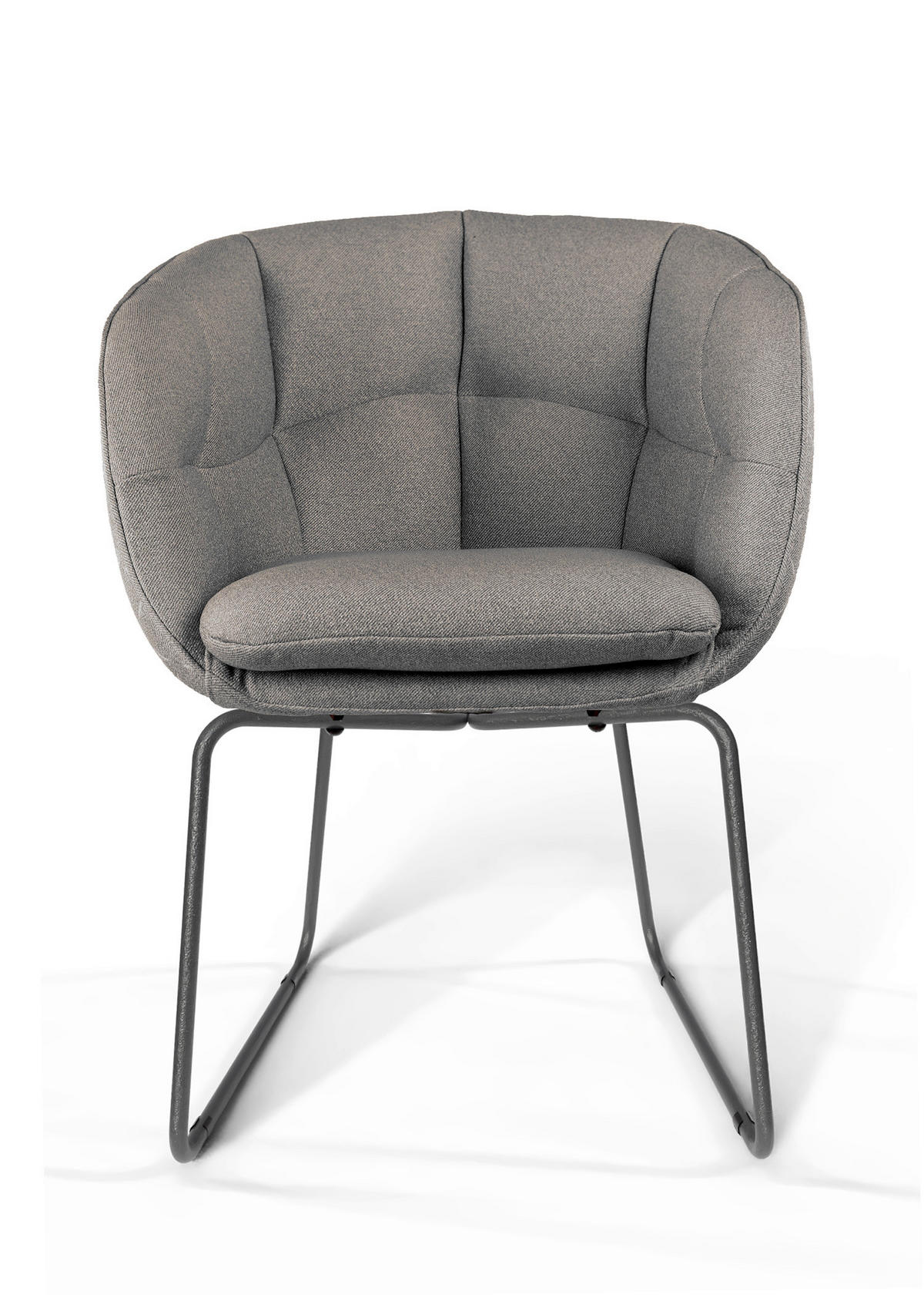 ARMLEHNSTUHL  Beinauswahl, Stoff-/Lederauswahl Jacquard  Graubraun  - Graubraun/Schwarz, Design, Textil/Metall (62/81/63cm) - Dieter Knoll