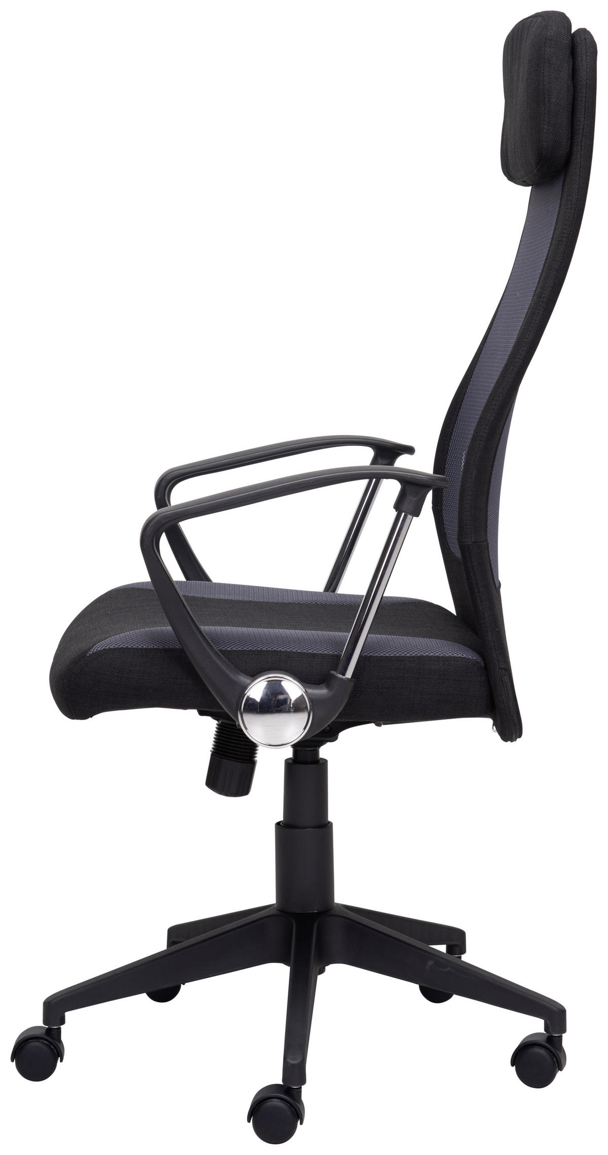 SCAUN ROTATIV  plasă tensionată, țesătură negru, gri  - negru/gri, Design, plastic/metal (61/118-128/64cm) - MID.YOU