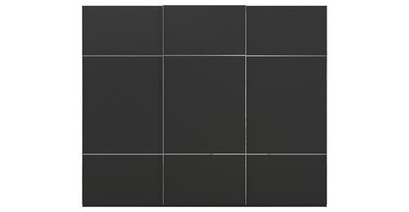 SCHWEBETÜRENSCHRANK 301/223/68 cm 3-türig Schwarz - Chromfarben/Schwarz, KONVENTIONELL, Holzwerkstoff/Metall (301/223/68cm) - Novel