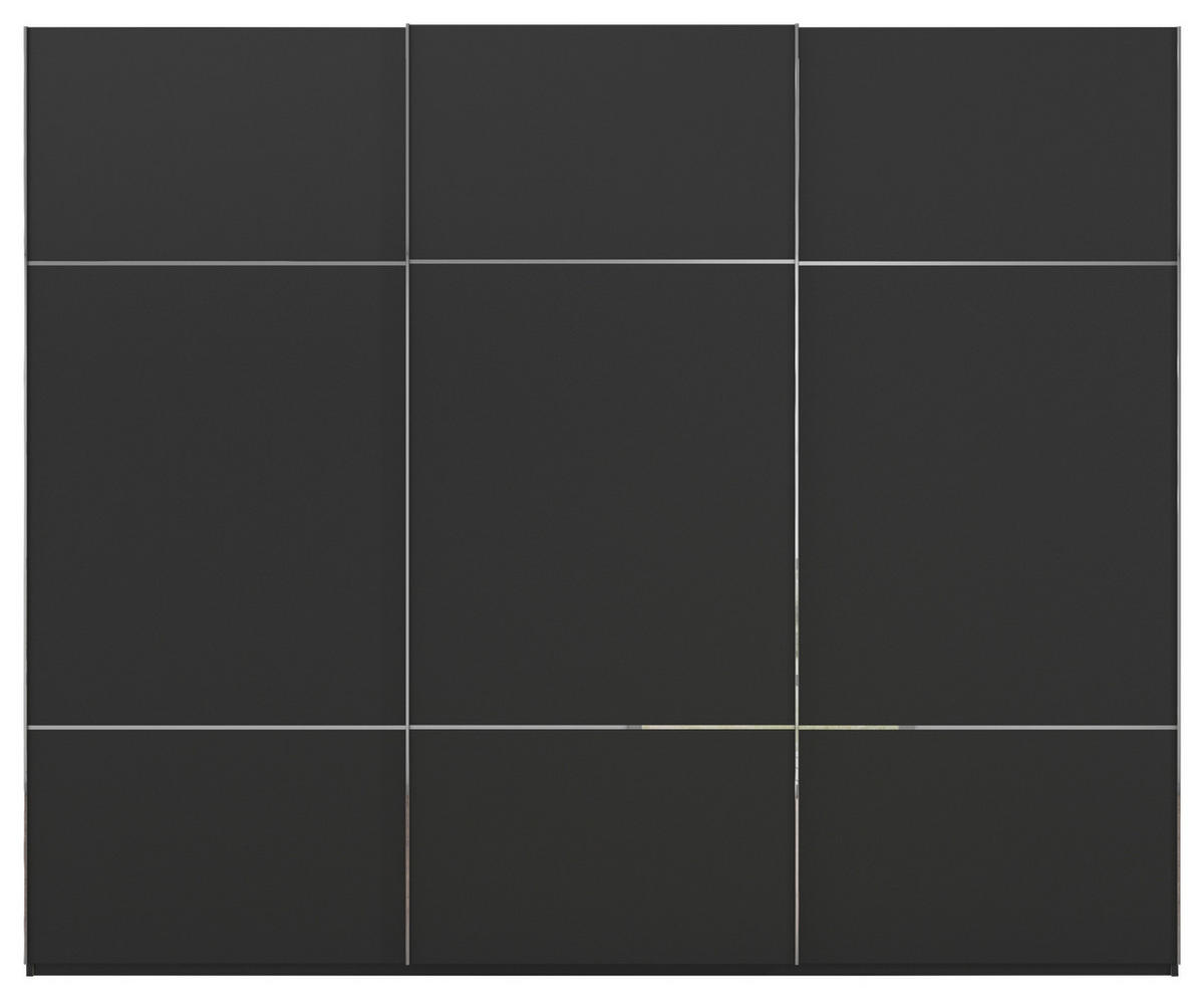 SCHWEBETÜRENSCHRANK 242/223/68 cm 3-türig Schwarz  - Chromfarben/Schwarz, KONVENTIONELL, Holzwerkstoff/Metall (242/223/68cm) - Novel