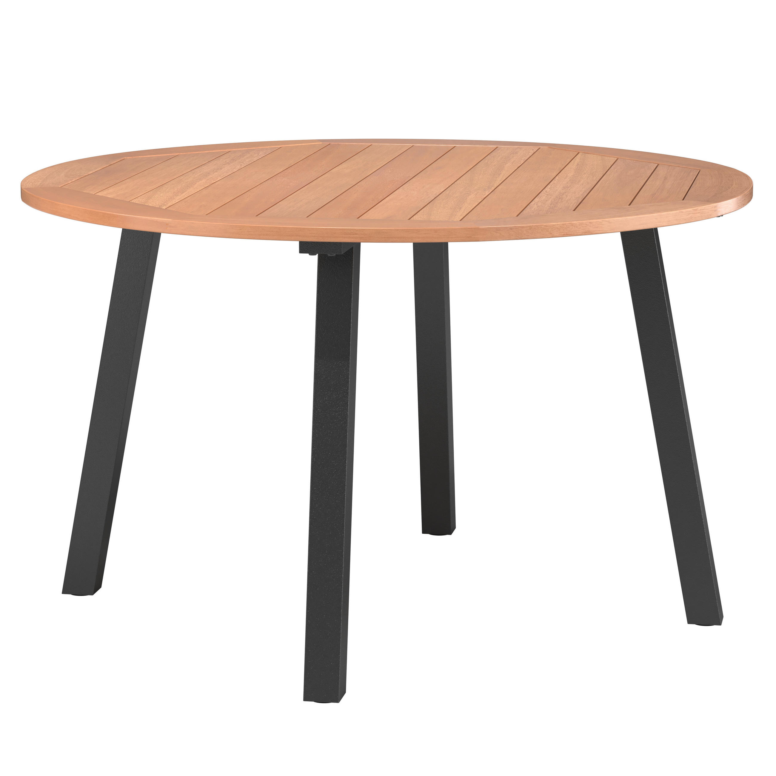 ZAHRADNÍ STŮL, dřevo, kov, 130/130/75 cm - barvy teak/černá, Moderní, kov/dřevo (130/130/75cm) - Ambia Garden