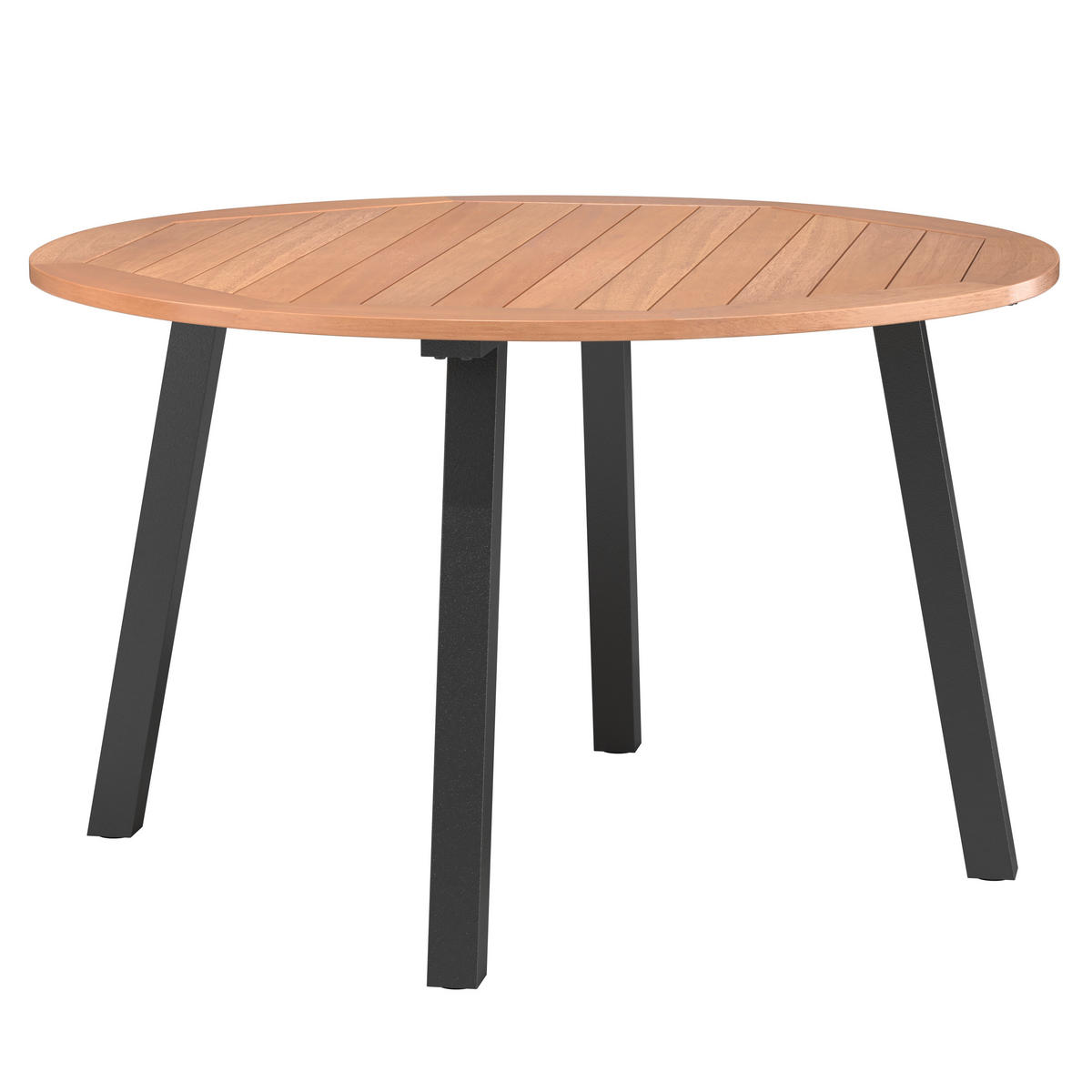 KERTI ASZTAL 130/130/75 cm   - fekete/tíkfa, Modern, fa/fém (130/130/75cm) - Ambia Garden