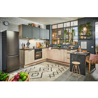 EINBAUKÜCHE Nathan  - Dunkelgrün/Eichefarben, Design, Holzwerkstoff - Celina