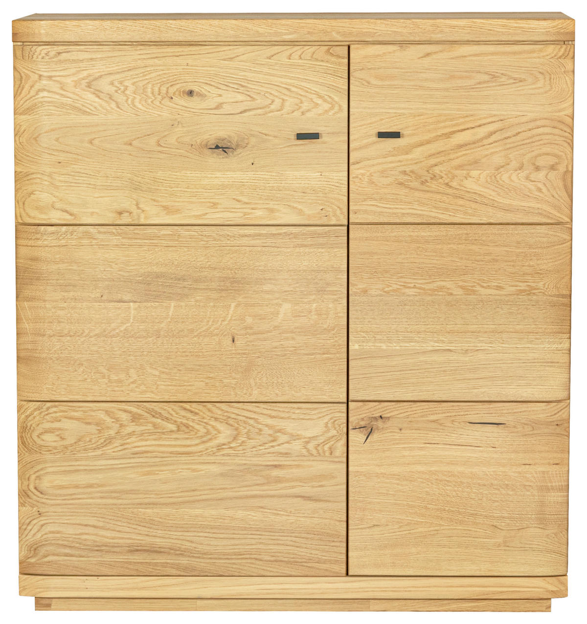 SCHUHSCHRANK  in 99/108,6/38 cm  - Eichefarben/Schwarz, Natur, Holz/Metall (99/108,6/38cm) - Linea Natura