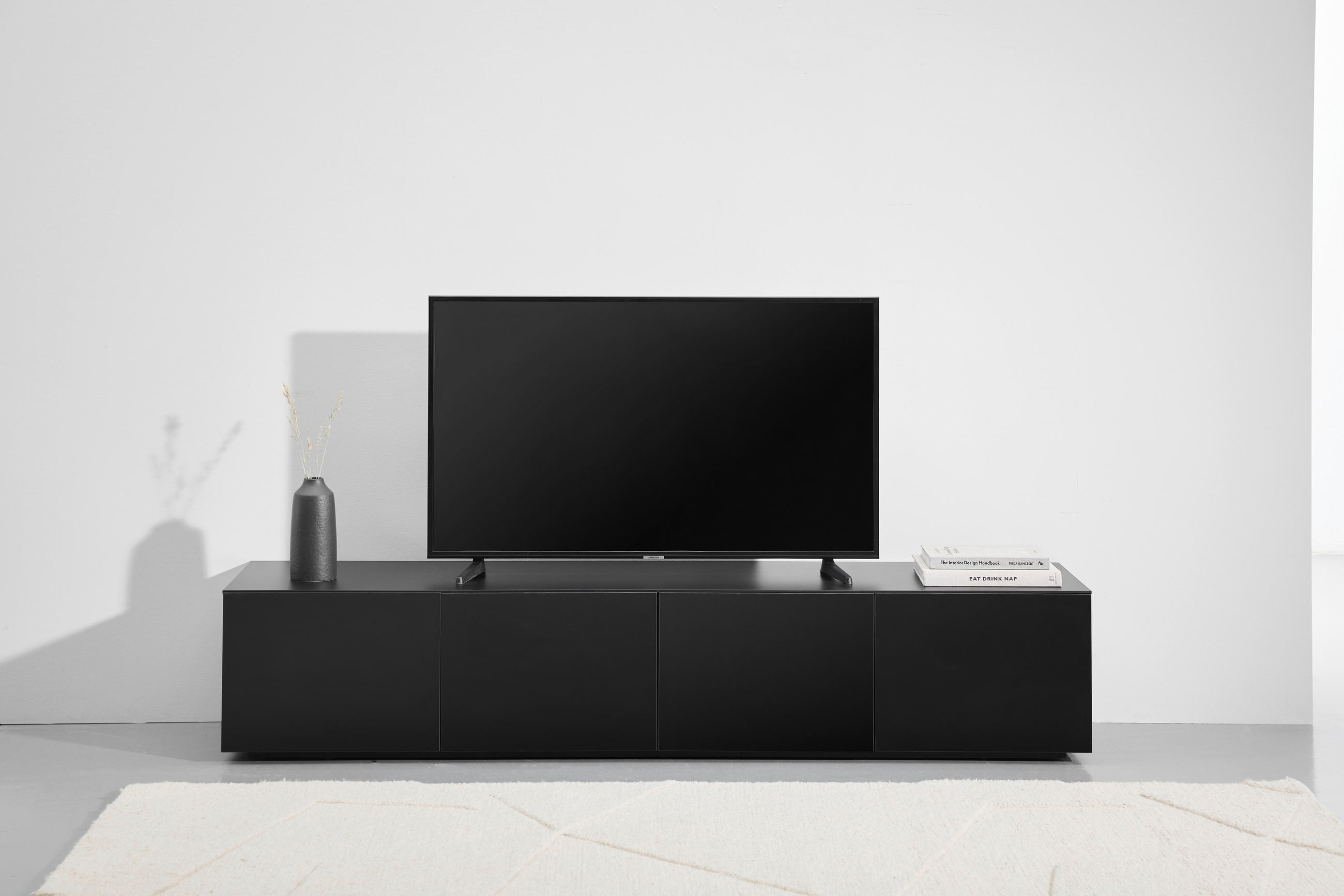 MID.YOU NÍZKÁ KOMODA, černá, 180/35/40 cm