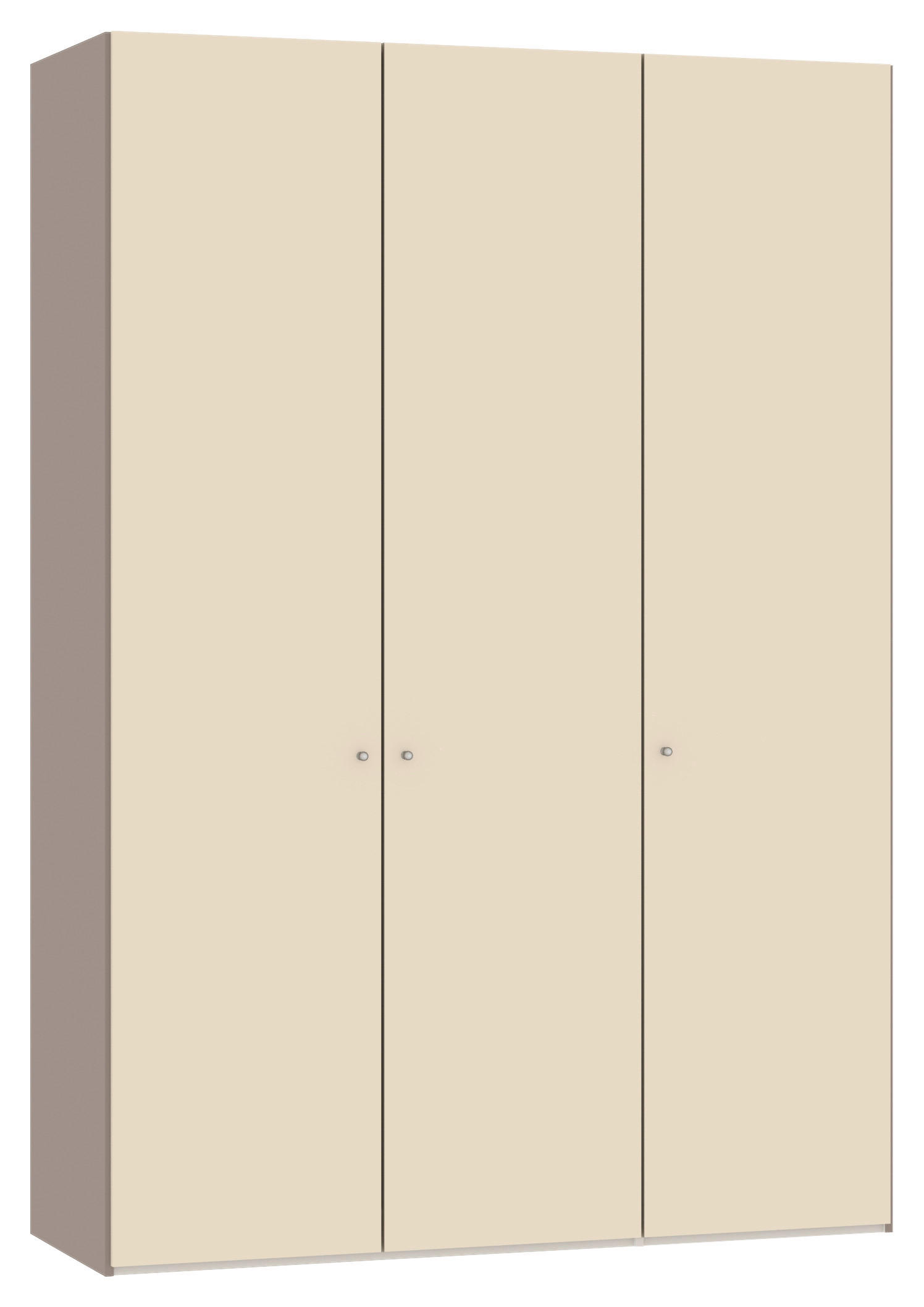 DREHTÜRENSCHRANK 153/220/59 cm,  in Creme, Hellbraun, 3-türig  - Hellbraun/Silberfarben, Design, Glas/Holzwerkstoff (153/220/59cm) - Jutzler