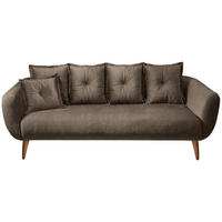 3-SITZER-SOFA in Velours Braun  - Buchefarben/Braun, Modern, Holz/Textil (236/94/103cm) - Livetastic