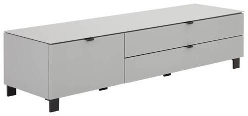 TV-ELEMENT - Hellgrau/Schwarz, Design, Glas/Holzwerkstoff (165/41,1/52,5cm) - Hom`in