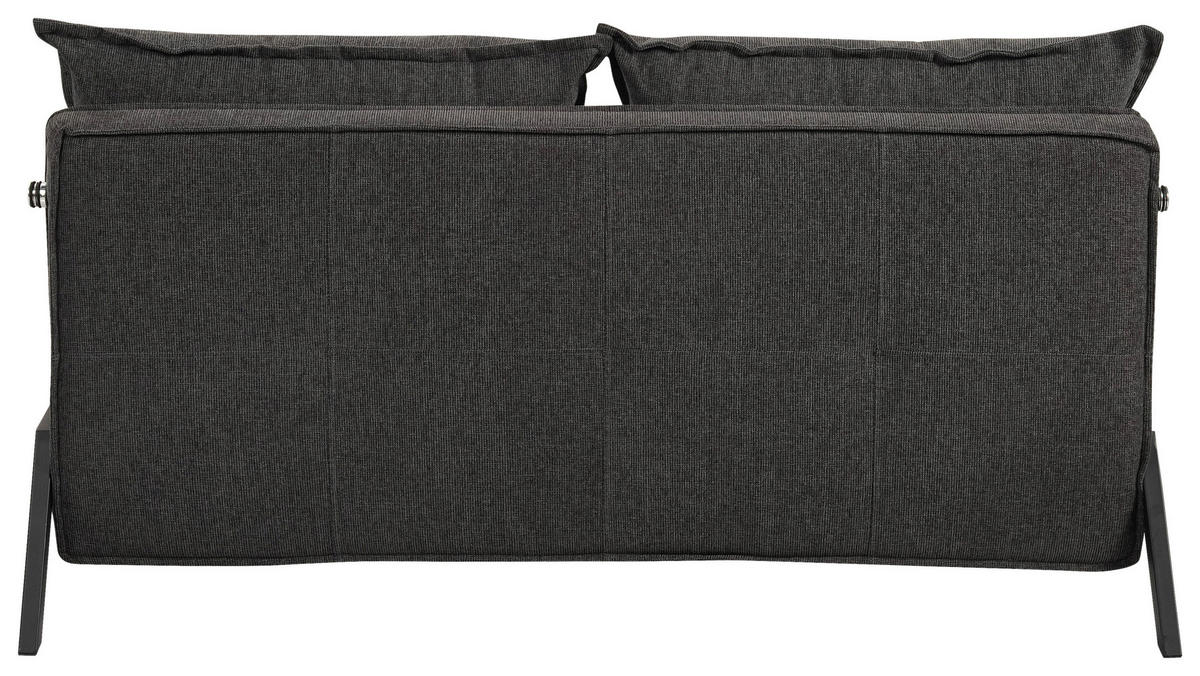 KANAPÉÁGY sötétszürke  - fekete/sötétszürke, Design, textil/fém (151/70/86/97cm) - Livetastic