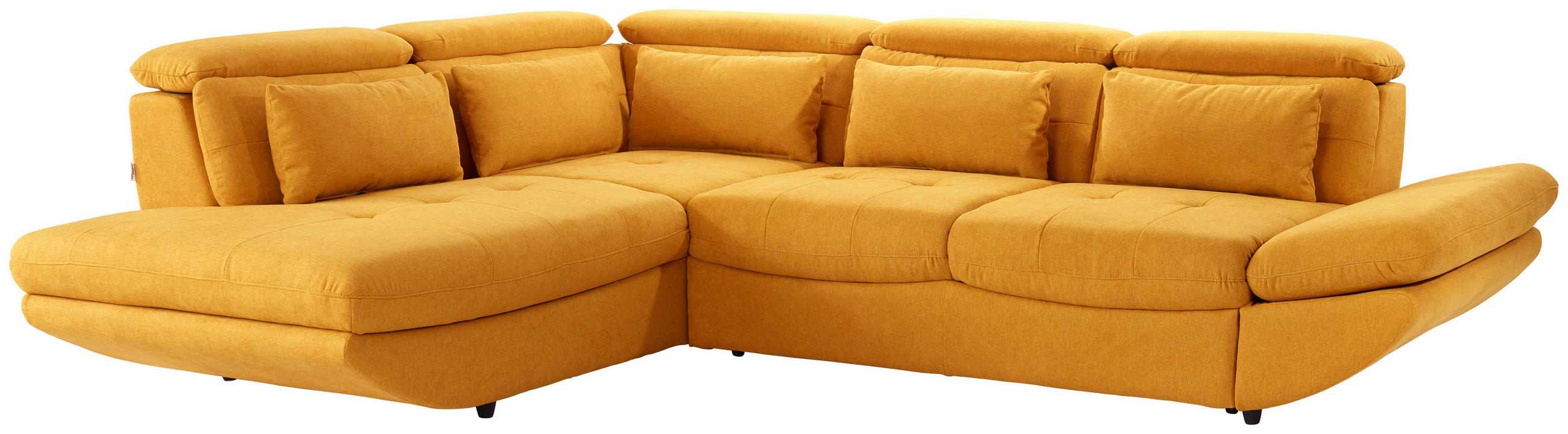 WOHNLANDSCHAFT in Webstoff Currygelb  - Currygelb/Schwarz, Modern, Kunststoff/Textil (233/311cm) - MID.YOU