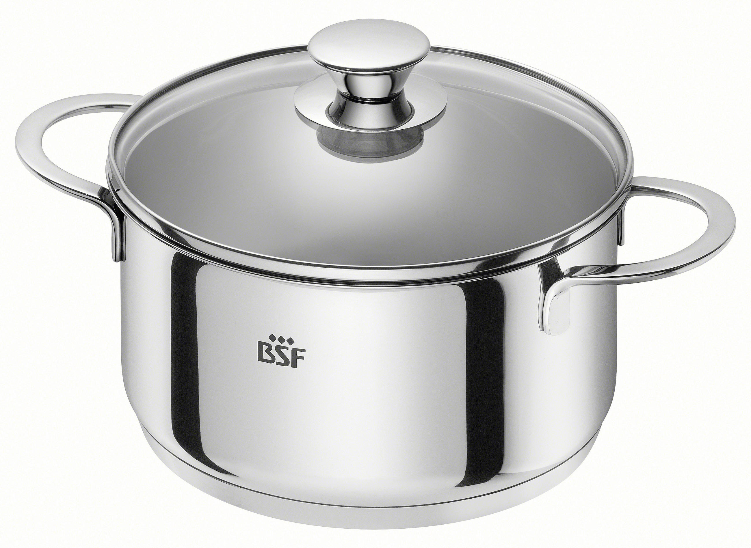 BRATENTOPF BSF BORDEAUX Edelstahl 3,0 L - Silberfarben, Trend, Glas (3l) - BSF