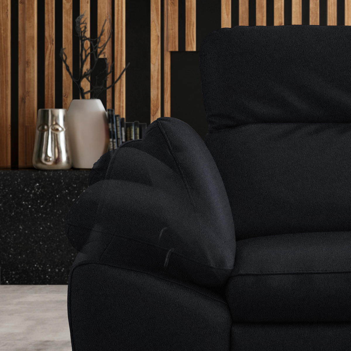 ECKSOFA in Echtleder Schwarz  286/183 cm  - Schwarz, Design, Leder/Metall (286/183cm) - Celina Home