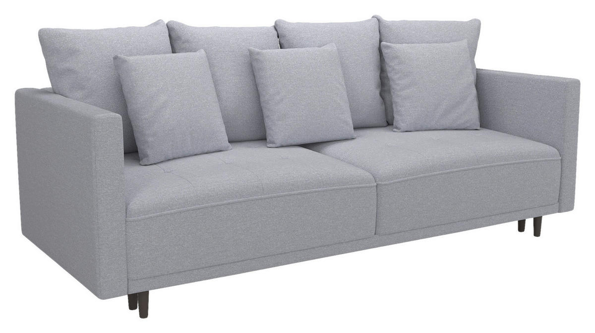 SCHLAFSOFA in Webstoff Hellgrau  - Hellgrau/Schwarz, Design, Textil (223/96/95cm) - MID.YOU