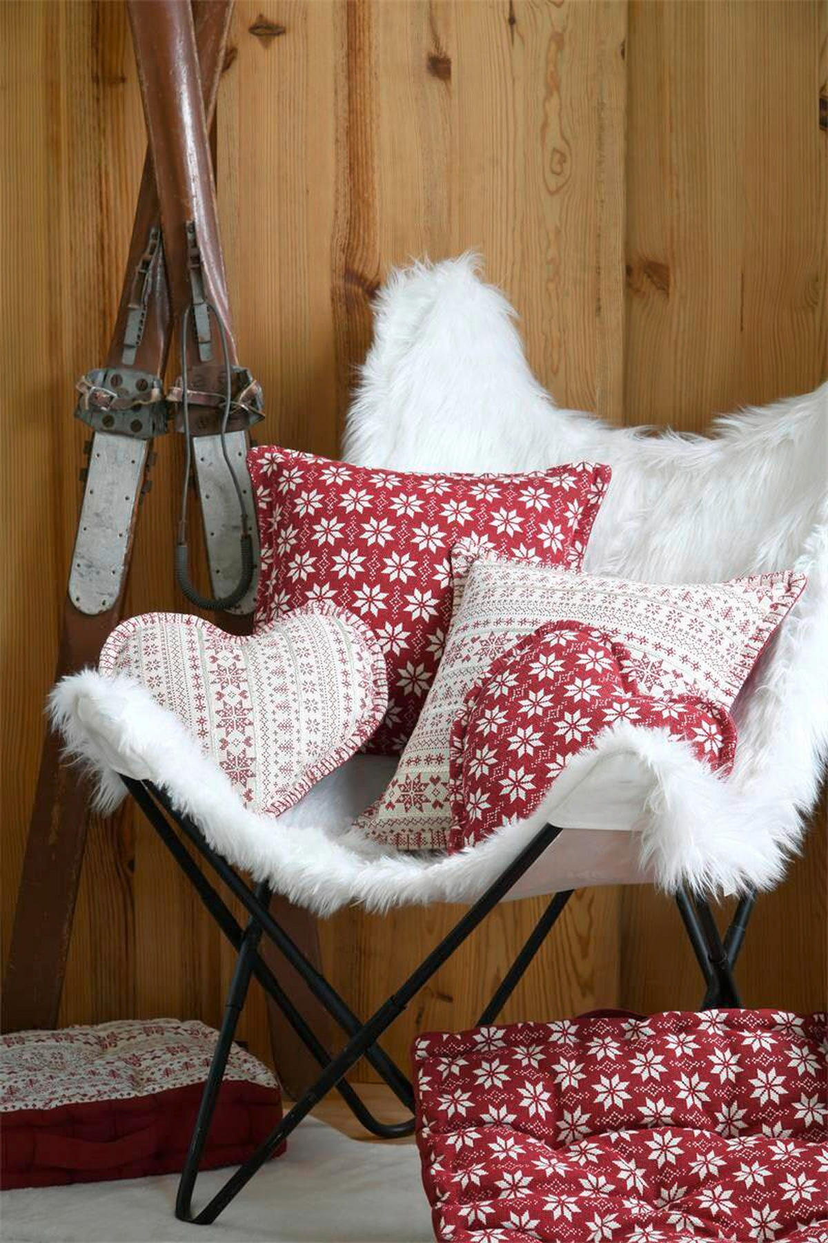 BLAZINA ZA TLA  VALGENIS   45/45 cm          - rdeča/bela, Design, tekstil (45/45cm) - X-Mas
