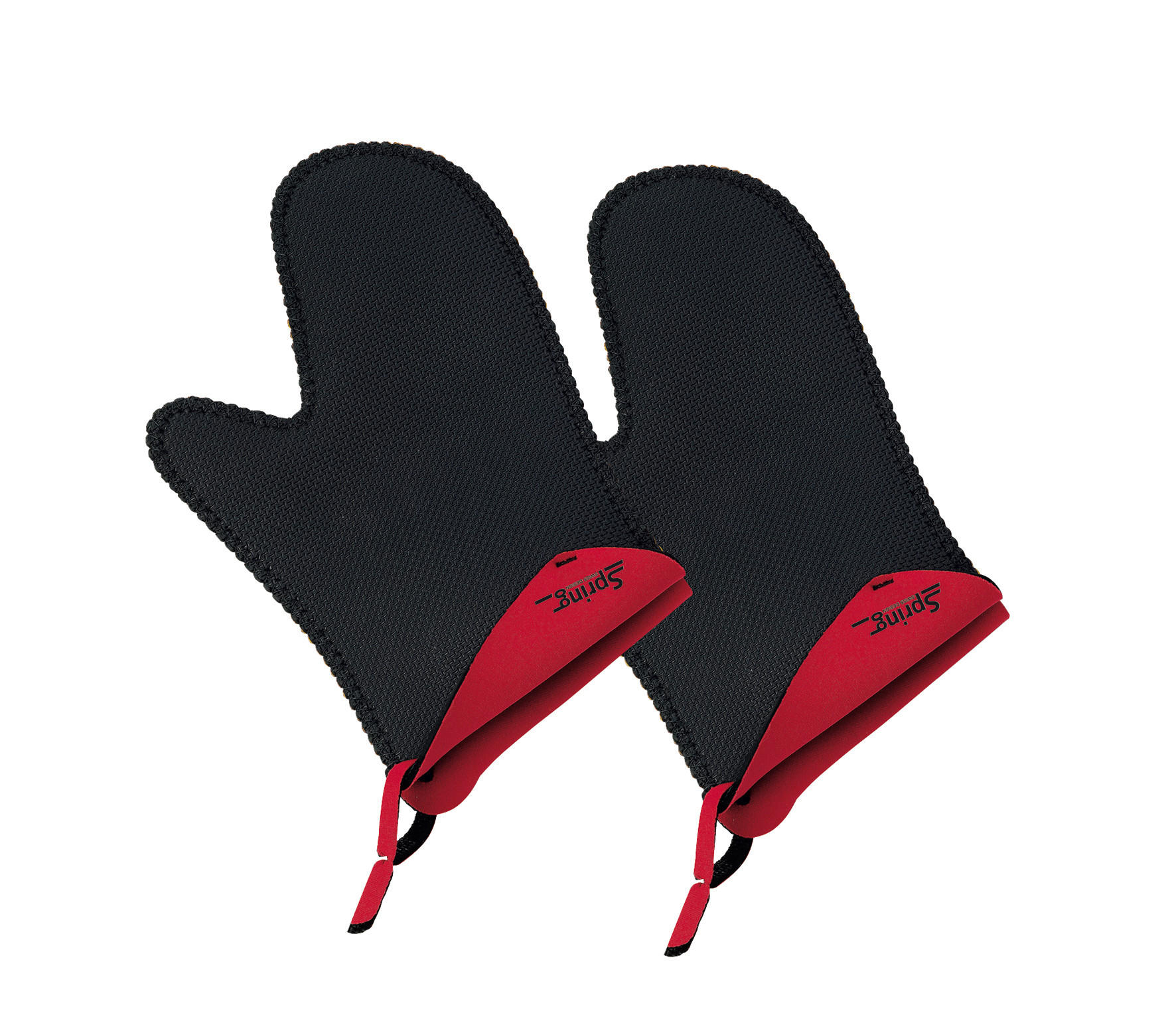 OFENHANDSCHUH Rot, Schwarz  - Rot/Schwarz, Basics, Kunststoff (23/15/3cm) - Spring