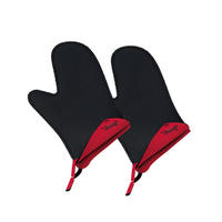 OFENHANDSCHUH Rot, Schwarz  - Rot/Schwarz, Basics, Kunststoff (23/15/3cm) - Spring