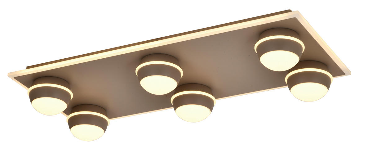 LED-DECKENLEUCHTE Biarritz 74/32/12,5 cm  - Sandfarben, Design, Kunststoff/Metall (74/32/12,5cm)